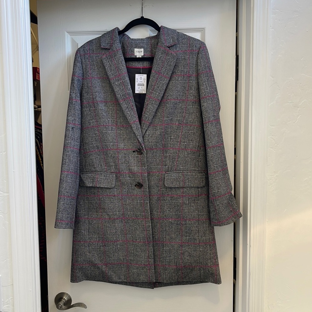 NWT J. Crew Plaid Coat